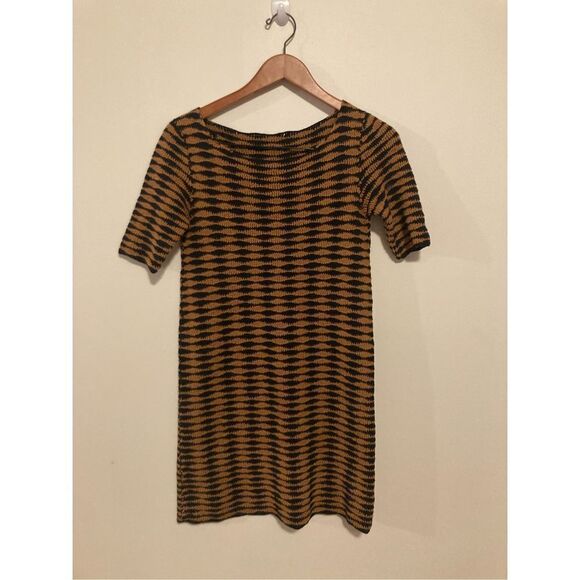 Gerard Darel brown and black‎ crochet striped dress - Picture 1 of 4